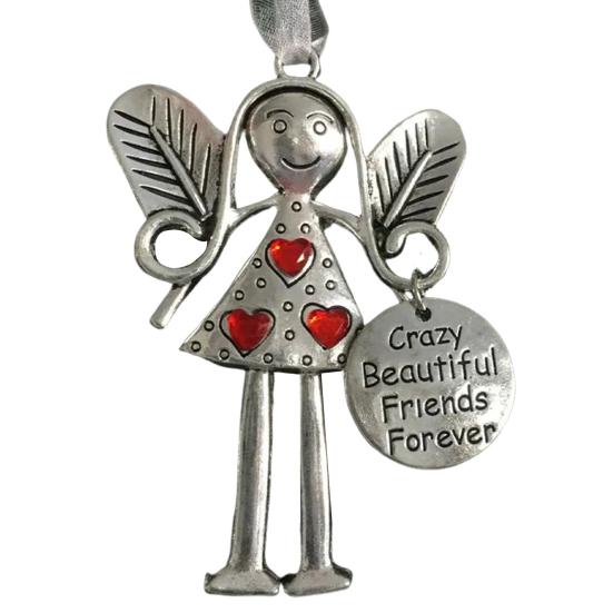 Christmas Tree Alloy Hanging Decoration Girl Love Heart Snowman Reindeer Shape Hanging Ornament Friends