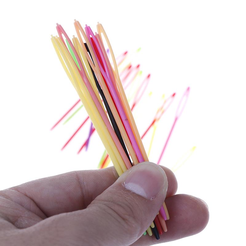 10 шт. Пластиковый крючок для вязания, безопасная детская игла для вязания, плетение, шитье, вышивка крестом, бодкин, свитер, шарф