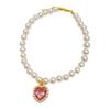 Pet Necklace Love Heart Fake Crystal Shiny Faux Pearls Adjustable Elegant Universal Cat Small Dog Puppy Collar Jewelry Pet Supplies