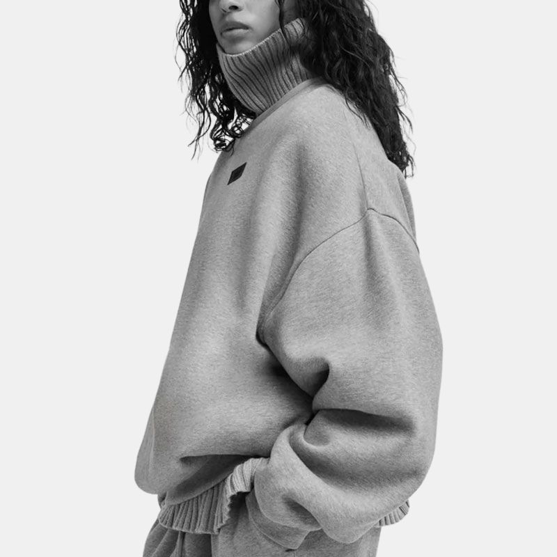 Fear of God Essentials Свитшот с круглым вырезом Светло-серый меланж Мужские Топы 192SP244686F