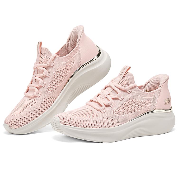 Skechers Bobs Sport Flash Обувь Удобная Дышащая Прочная Легкая Низкая Тренировочная Обувь Женская кроссовка Светло-Розовый 117617-LTPK
