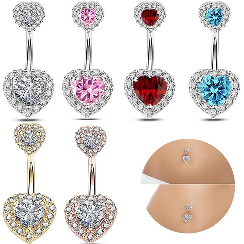 Кольцо в форме сердца для пупка, пирсинг пупка, ювелирные изделия из нержавеющей стали для пирсинга живота