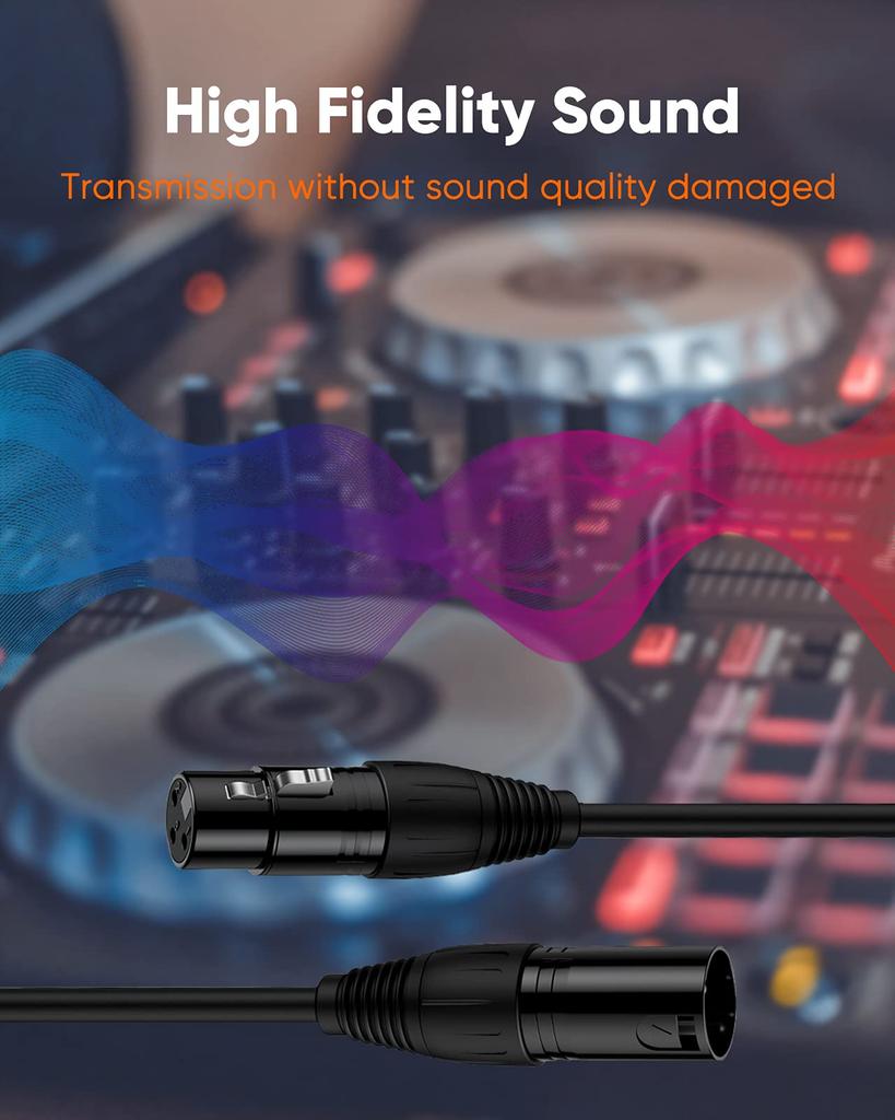 XLR Conversion Cable,CableCreation 3 Pin XLR Male To Female Balanced Microphone Conversion Cable Compatible with Recording Applications, Mixers,