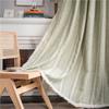 Высококачественные готовые шторы, полосатая вышивка, контраст зеленого сплошного цвета, кухонные шторы, сельский стиль, полузатененные эркеры