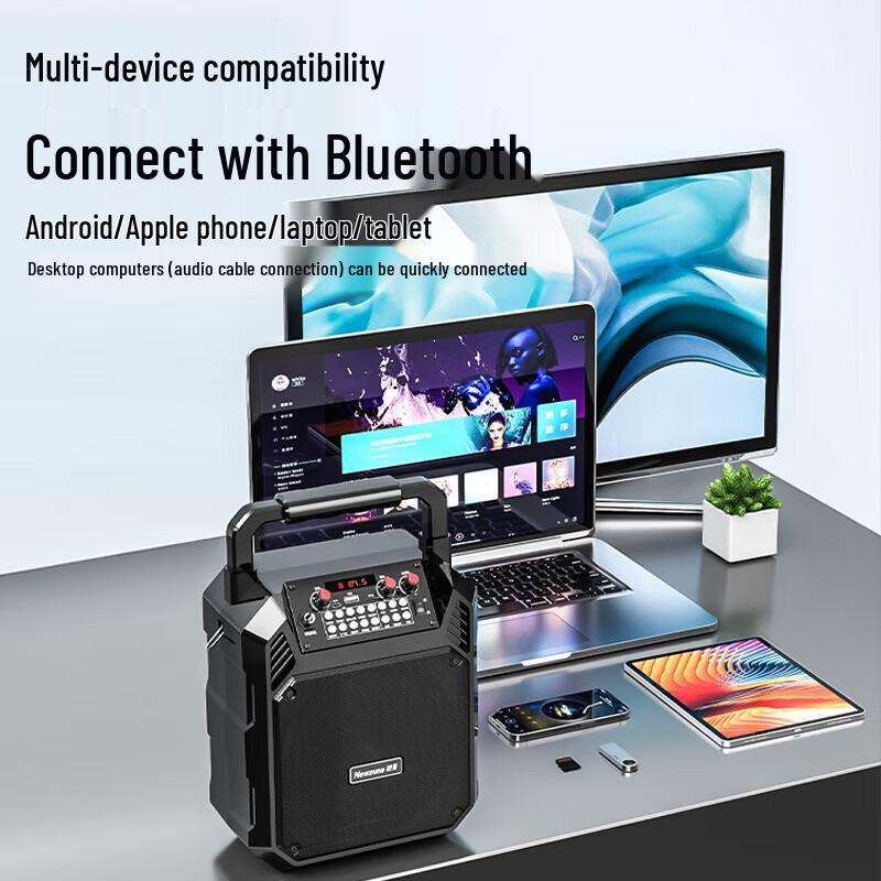 Портативная Bluetooth-караоке-колонка Newman K503, штекер CN (адаптер в комплекте) (Китайская версия)