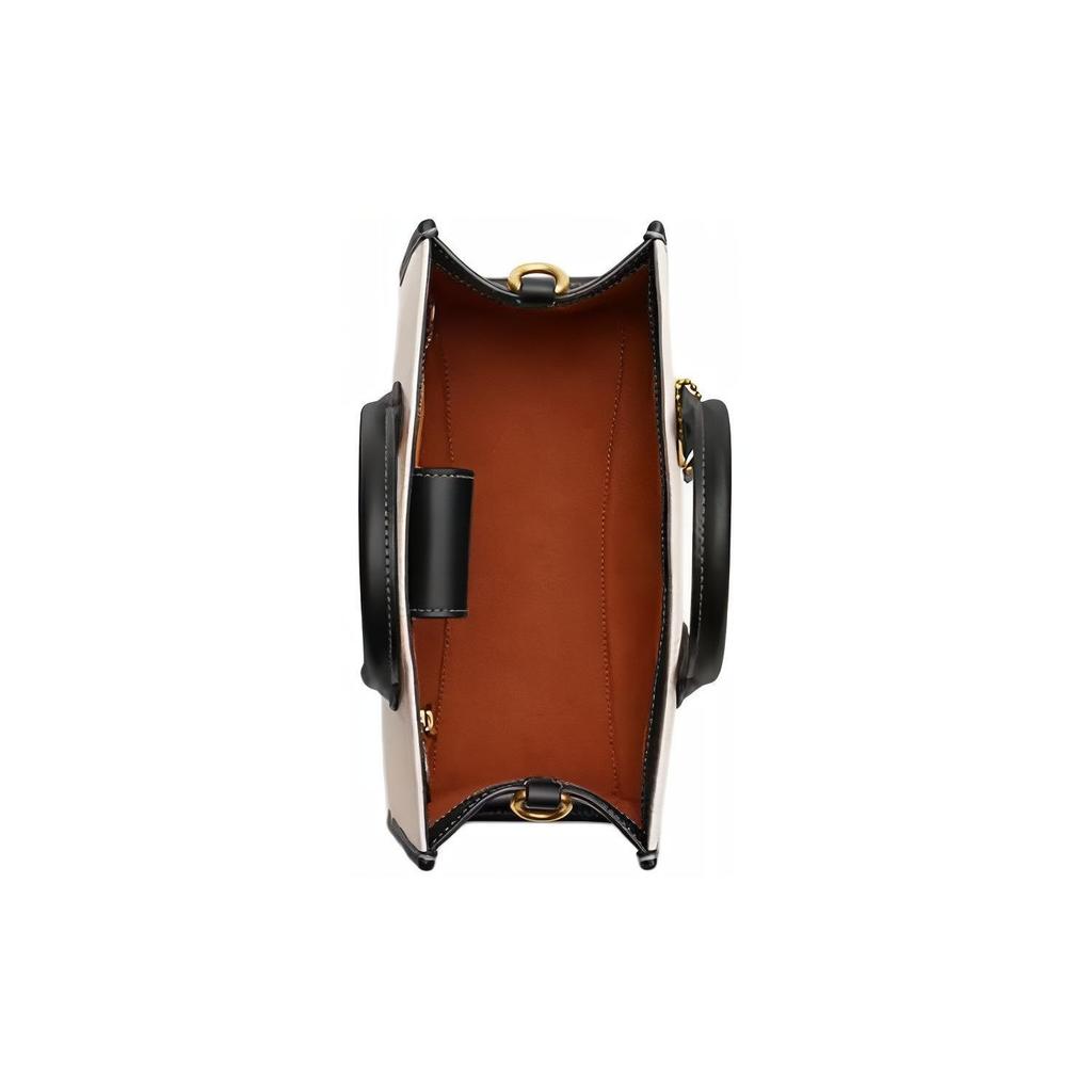 Coach Мини-сумка-тоут из белой и черной кожи для женщин, на каждый день