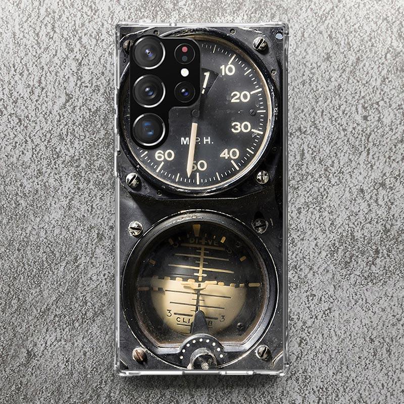 Aviation Aeroplane Helicopter Cockpit Instrument Phone Case For Samsung Galaxy S25 S24 S23 Ultra S22 Plus S21 S20 FE S10 + S25Ul