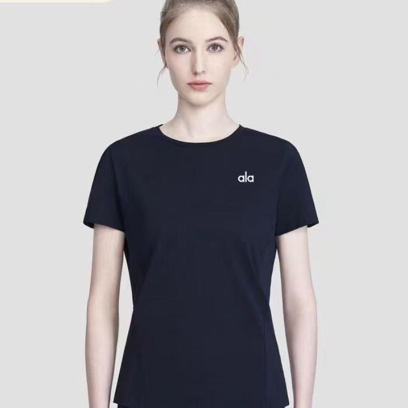 Американский Ала Спорт Йога Простой Летний Женская Мода Повседневная Одежда Для Поездок Универсальная Хлопковая Футболка с Коротким Рукавом Большого Размера