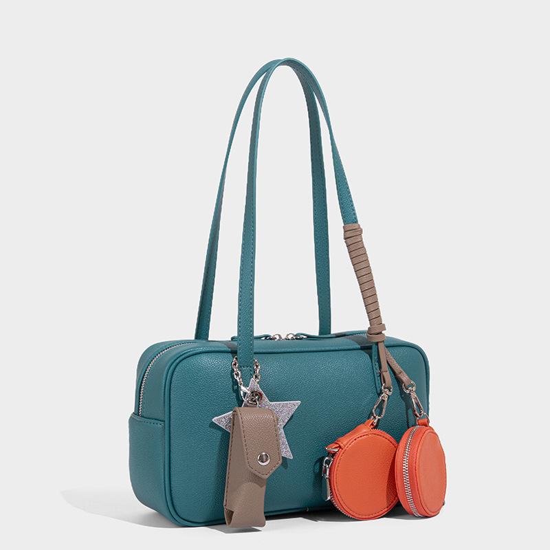 2025 New Women's Bag High-End Niche Boston Bag Simple Versatile Underarm Bowling Bag