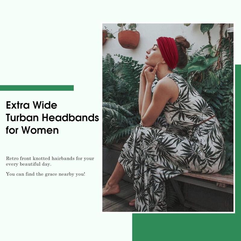 Богемная широкая повязка на голову, впитывающая пот, повязка для волос для йоги, дизайн с перекрестной завязкой, эластичная бандана 8 см - набор из 6 штук для женщин и девушек