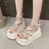 Fashion 2025 Designers Women Summer Sandals Open Toe Platform Wedge Sneakers Women Casual Shoes Beach Sandálias Das Mulheres 8CM