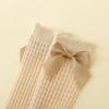 Новые летние детские носки для младенцев для девочек для новорожденных Mather Kids милые детские носки до колена с бантом для малышей нескользящие длинные носки хлопок