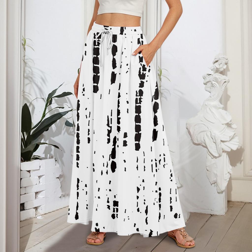 Женские струящиеся расклешенные юбки-макси с оборками и эластичным поясом, элегантные многослойные длинные юбки в стиле бохо