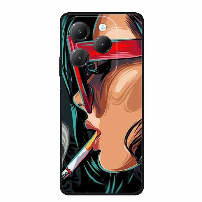 Для чехла Infinix Hot 40 Pro Животные Мягкий силиконовый ТПУ чехол Чехлы для телефона Для Infinix Hot 40i Hot40 X6837 Защитный Волк Коке