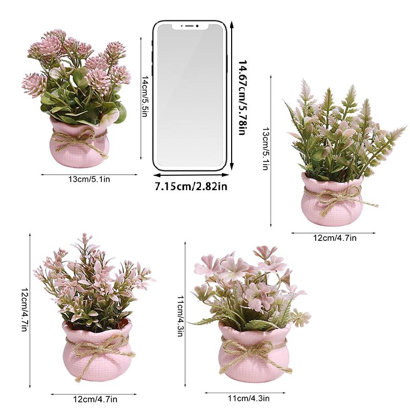 1/4 шт. Имитация горшечных растений Милый дизайн фаленопсиса Офисный декор Розовая тема Подарок Мини-вечеринка 13 см