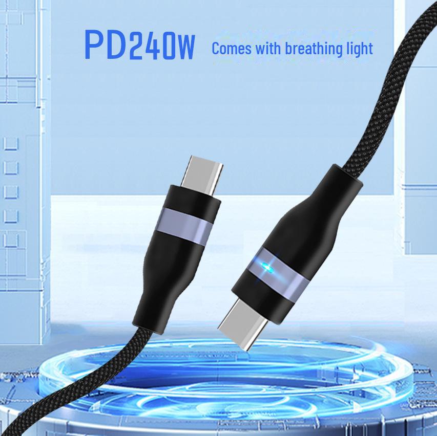 PD240W 65 Вт нейлоновый плетеный кабель для быстрой зарядки, двойной разъем Type-C для Apple 1516