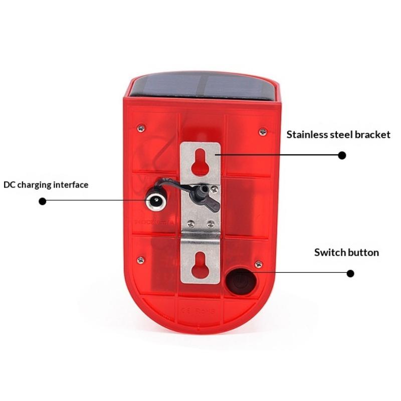Wireless Solar Motion Alarm Light 120dB Siren IP65 Waterproof for Outdoor Patio Vegetable Garden Animal Repellent
