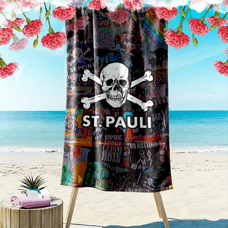 Улица. Пляжное полотенце Pauli FC Print, Большое мягкое быстросохнущее полотенце для пляжа, кемпинга, плавания