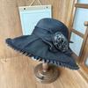 Popular French Bow Straw Hat Women's Chiffon Big-brimmed Sun Hat Ins Versatile Sunscreen Small Hat