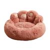 Dogs Fuzzy Nest Bed Cute Bear Paw Design Cat Sofa Bed Soft Fluffy Cushion Plush Cozy Pet Sleeping Bed for Small Medium Large Dogs And Cats