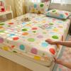 1 Pc 100%Cotton Bed Sheet Cartoon Fish Printed Fitted Sheet with Elastic Band Single/Queen/King Pure Cotton Bed Botton Sheets