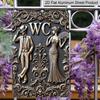 Плоская 2D 1 шт. Винтажная металлическая табличка WC Туалет 7,87x11,81 дюйма - Алюминиевая Викторианский Стиль Декор Ванной Комнаты для Дома, Ресторана, Бара, Кафе, Общественного Туалета