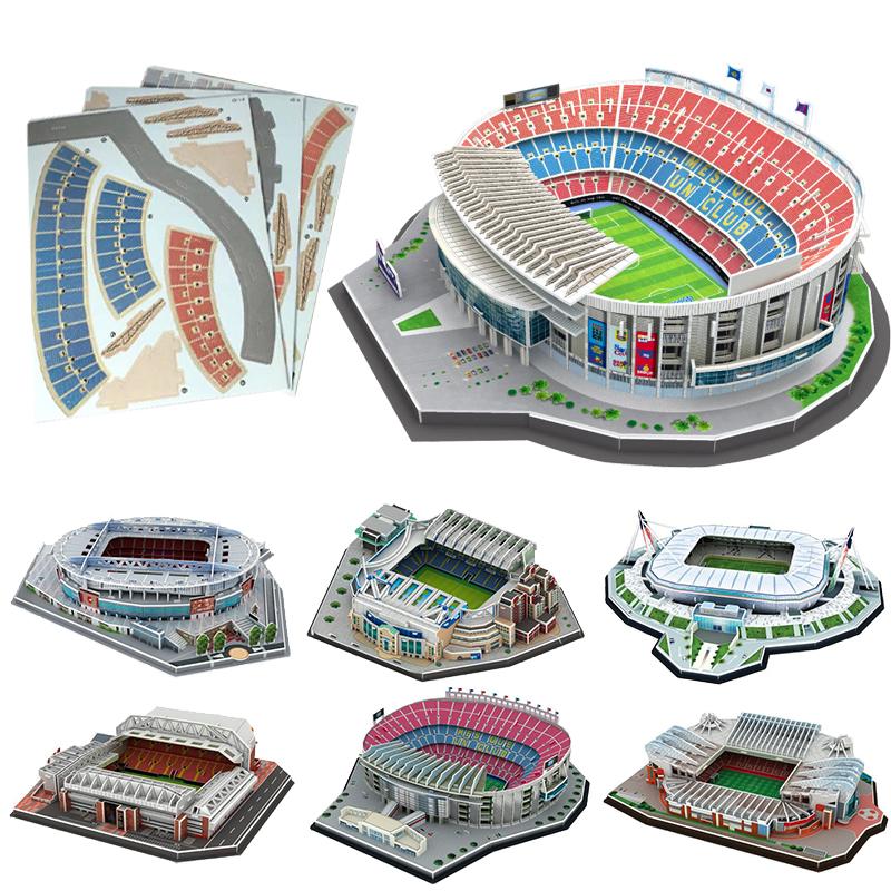 Настольные украшения Модель футбольного поля Сувенир для фанатов Сделай сам Бумажный пазл Настольные игры 3D Сборка Стадион Симуляция TMZ