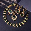 Роскошный позолоченный медный ювелирный набор с цирконием Элегантный браслет, подвеска, ожерелье, серьги Рождественские подарки