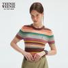Teenie Weenie Женский полосатый трикотажный свитер с коротким рукавом