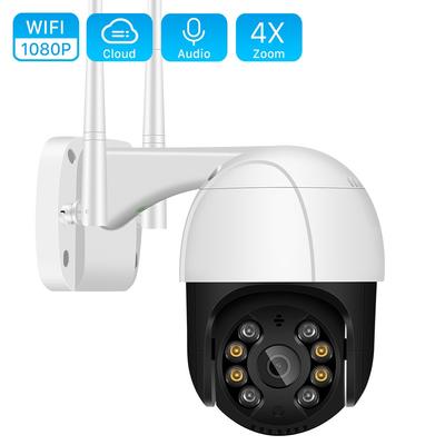 Wi-Fi IP-камера для наружного использования с 4-кратным цифровым зумом и функцией обнаружения человека с помощью искусственного интеллекта H.265 P2P Audio 2MP 3MP камера видеонаблюдения для системы безопасности Беспроводные PTZ-камеры 1080P