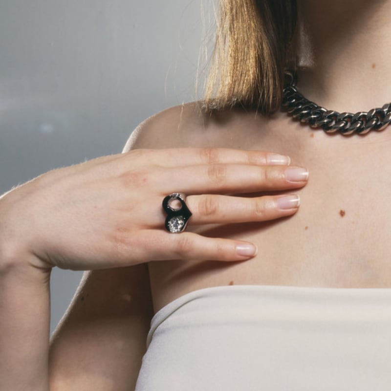 SENTIMENTS NO.307 [SILVER] HEART METEOR RING