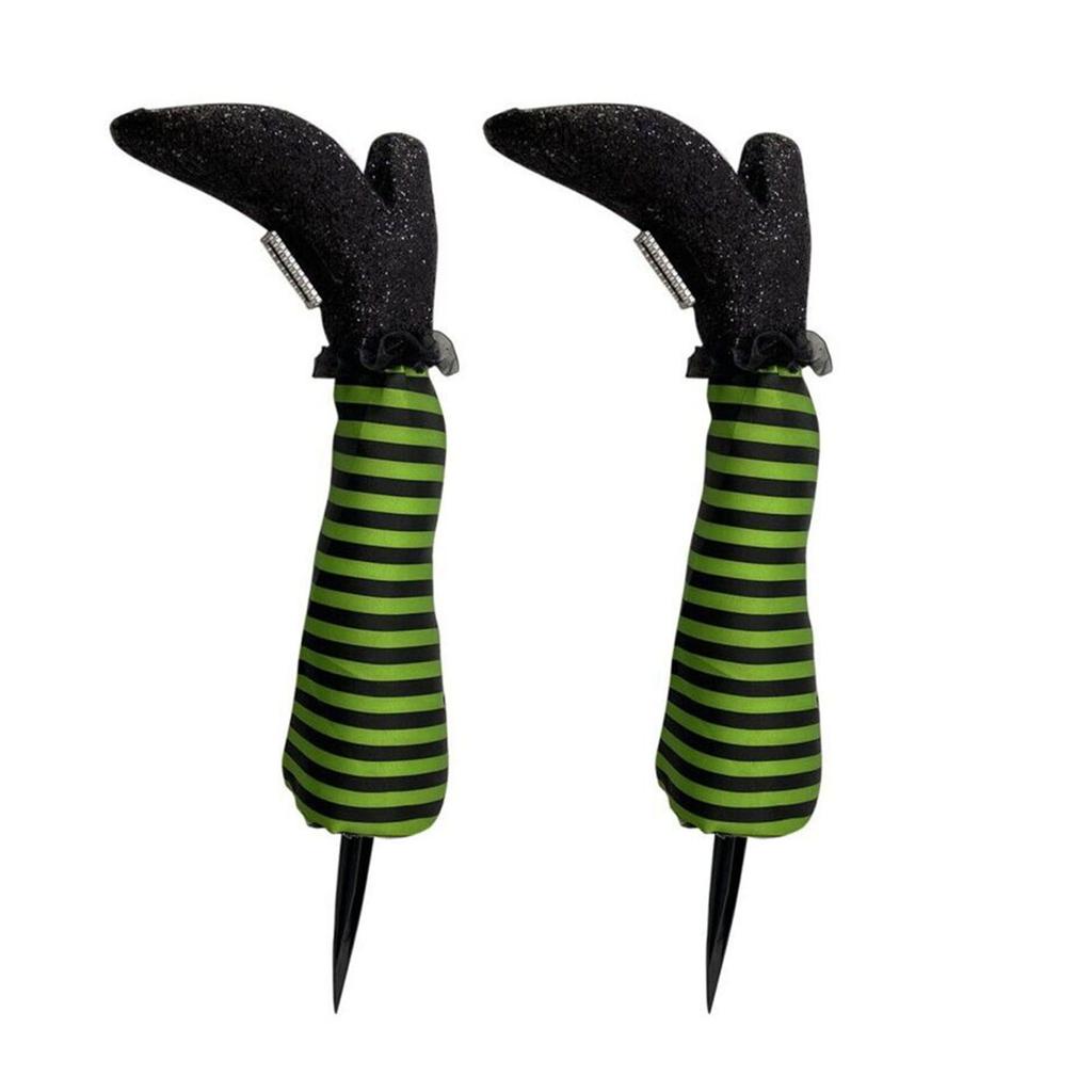 Halloween Party Decor 2 Pack Witch Legs Prosthetic Ornament for Outdoor Yard Featuring Foam and Fabric for Reusable Use
