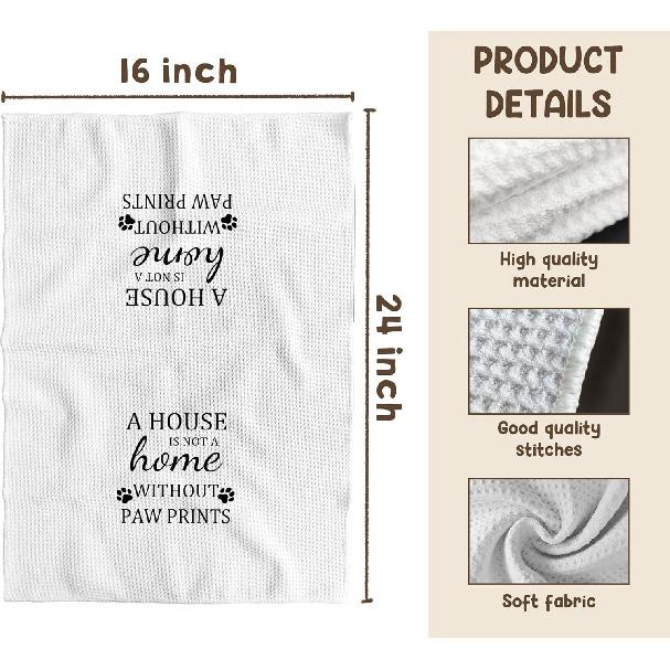 TNUW Dog Themed Gifts Kitchen Towels 16'24', Dogs Mom Gifts for Women, Dog Decorations for The Home, House Warming Gifts New Home, Paw Prints Kitchen