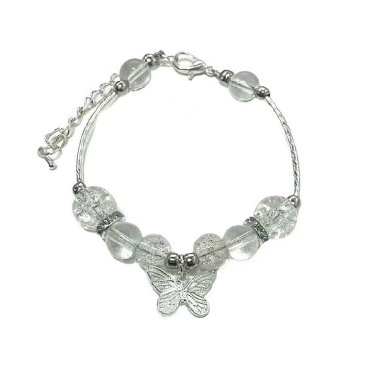 Small fresh and gradual change glazed beaded bracelet niche design butterfly bracelet women's fashion versatile high-end jewelry