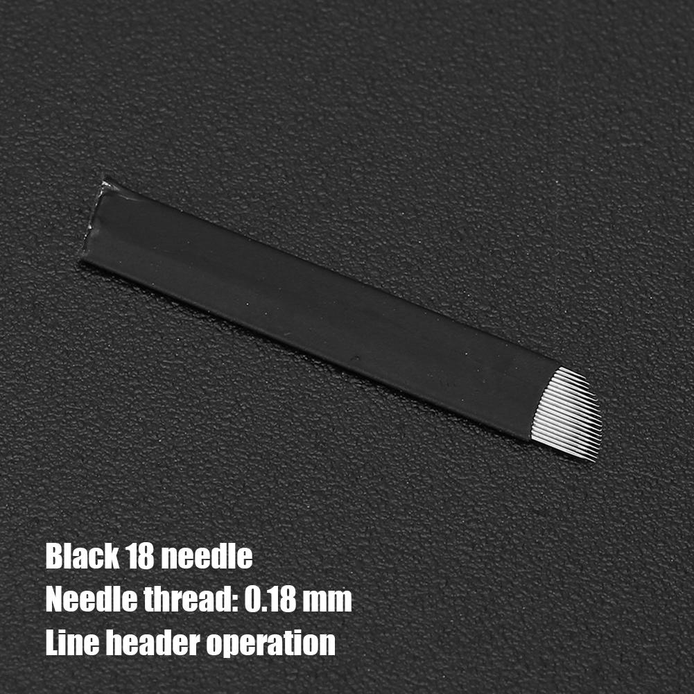 50pcs Eyebrow Microblading Needles Blade Fine Tattooing Permanent Makeup Blades 0.18mm(16‑pin )
