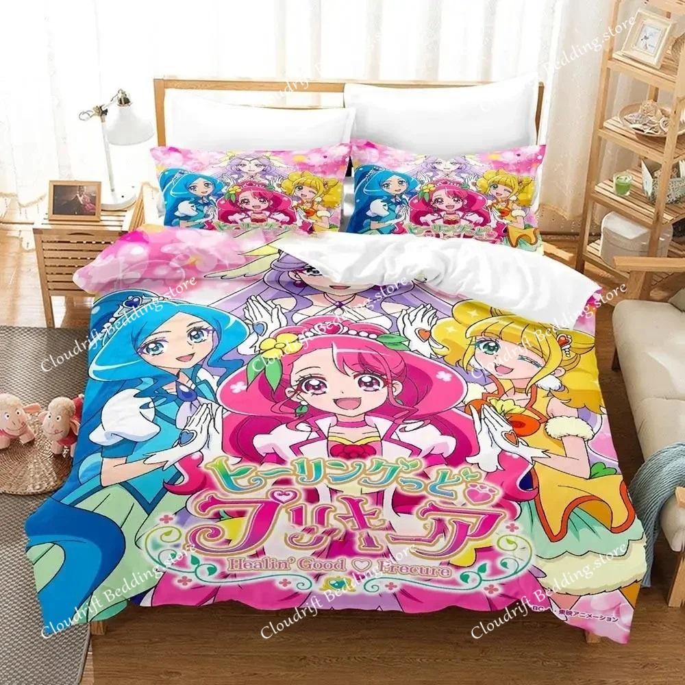 Аниме Pretty Cure Комплект постельного белья для мальчиков и девочек Twin Queen Size Пододеяльник Наволочка Кровать Дети Взрослые Мода Домашний Текстиль Текстиль