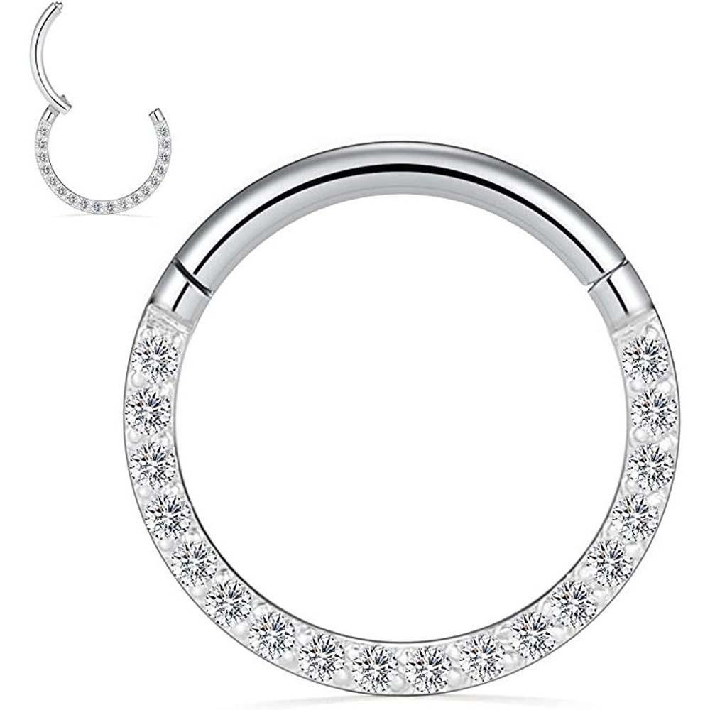 Titanium Rhinestone Nose Ring Shiny Piercing Lip Ring Golden Cartilage Earrings Party