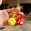 Cartoon Cute Cat Paw Decompression Button Keychain Doll Couple Bag Pendant Exquisite Small Gift