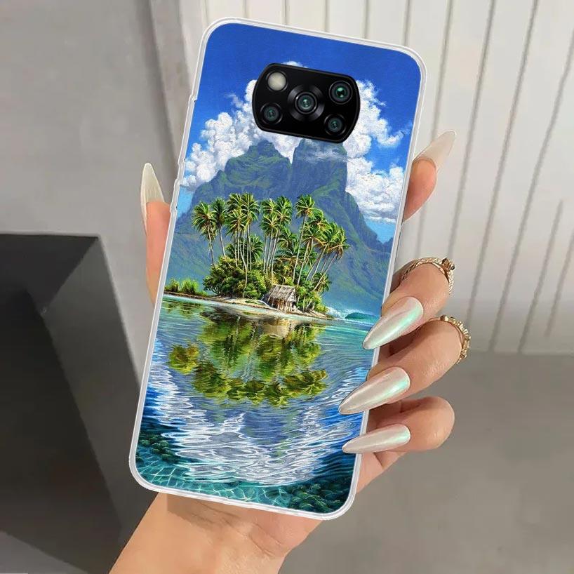 Летний закат на пляже, море, пальма, чехол для телефона для Xiaomi Poco X5 X6 X7 Pro F7 Ultra M7 Redmi 15 15C 13 13C 12 12C 10 10A 10C 9 9A