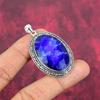 Blue Sapphire Pendant, Handmade Gemstone Pendant, 925 Solid Sterling Silver Pendant Antique Jewelry, For Engagement Gift