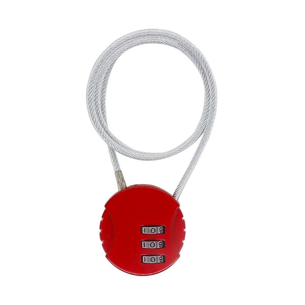 3 Digit Motorcycle Wire Rope Cycling Lock Password Helmet Lock Electric Vehicle Lock Helmet Lock