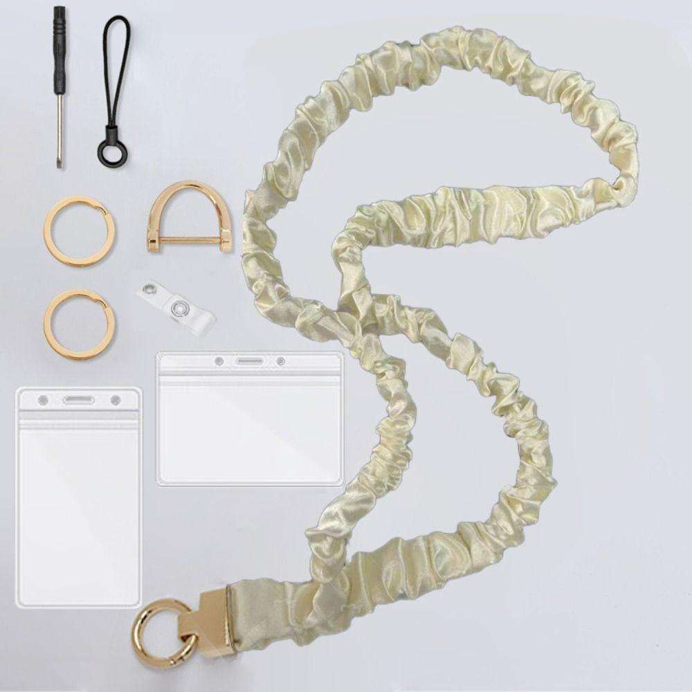Stretchy Scrunchie Style ID Badge Lanyard Luxury Female Keychain Professional Teacher