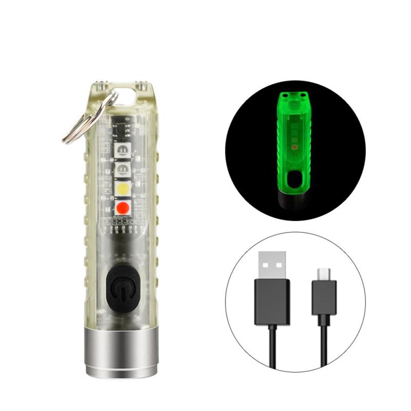 Mini Keychain Flashlight Multifunctional 400lm High Brightness Usb C Rechargeable Magnetic Torch