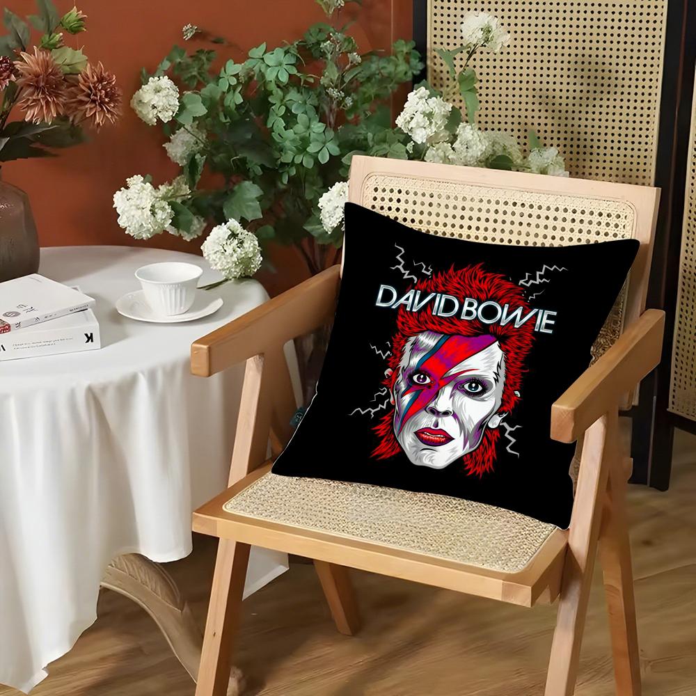 Singer DDavid BBowie Cushion Cover Silky Short Plush Invisible Zipper Dustproof Sofa Pillow Case for Home Decor