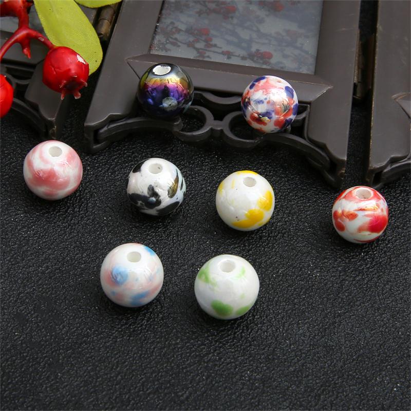 20 шт., 12 мм, керамические гладкие круглые бусины с узором всплеска чернил, для изготовления ювелирных изделий, очаровательное украшение «сделай сам»