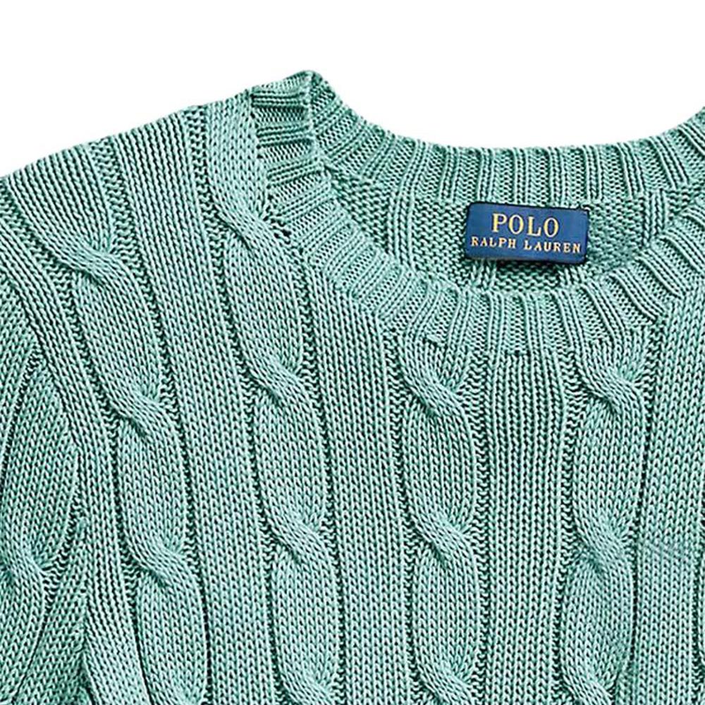 Polo Ralph Lauren однотонный хлопок круглый вырез горловины вышитый логотип короткий рукав трикотажный топ женский светло-зеленый 211910987-015