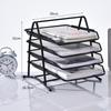 Wire Mesh Four File Rack File Tray File Frame Information Column Magazine Column Bookcase Multi-layer Shelf