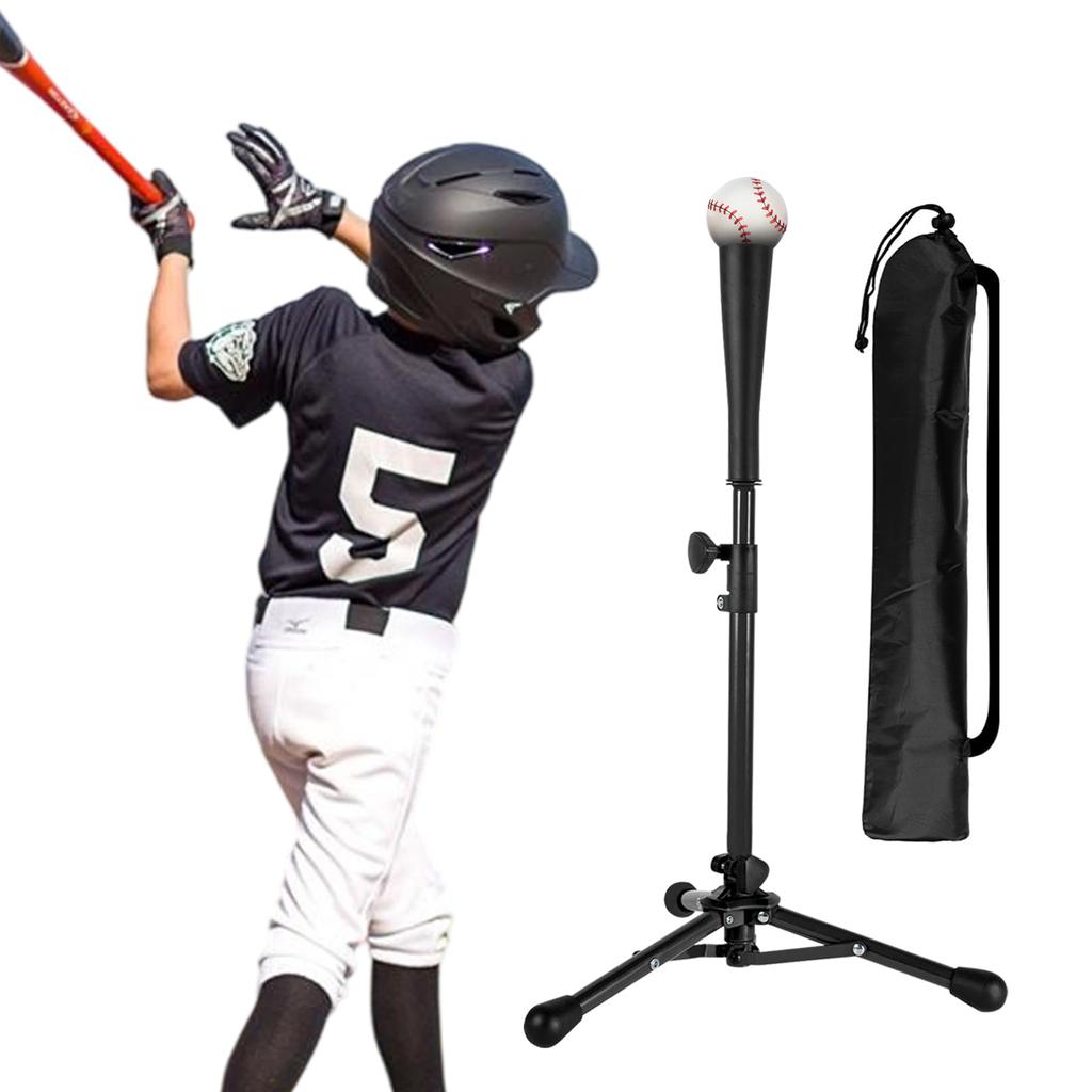 Kids' Batting Tee, Baseball, Adjustable Height 53-76cm, Practice Tee Stand, Ball Holder, Soft Rubber, Swing Practice, Training, Softball, Hardball,