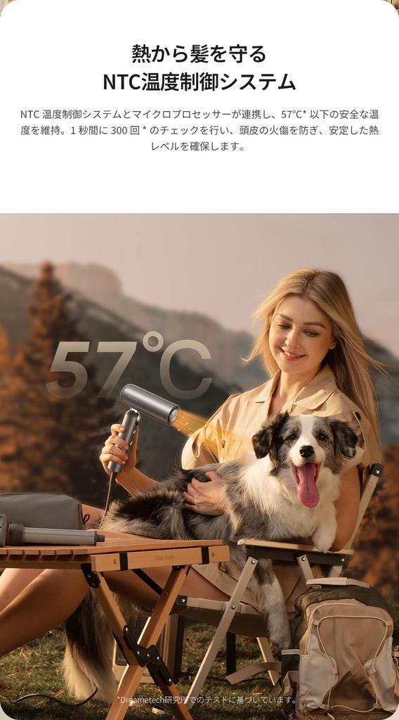 Dreame Pocket Быстросохнущий Фен для волос 3 Складные Формы Профессиональный Укладчик Легкий 300 г RPM Мотор 300 миллионов Платиновый Отрицательный Постоянный