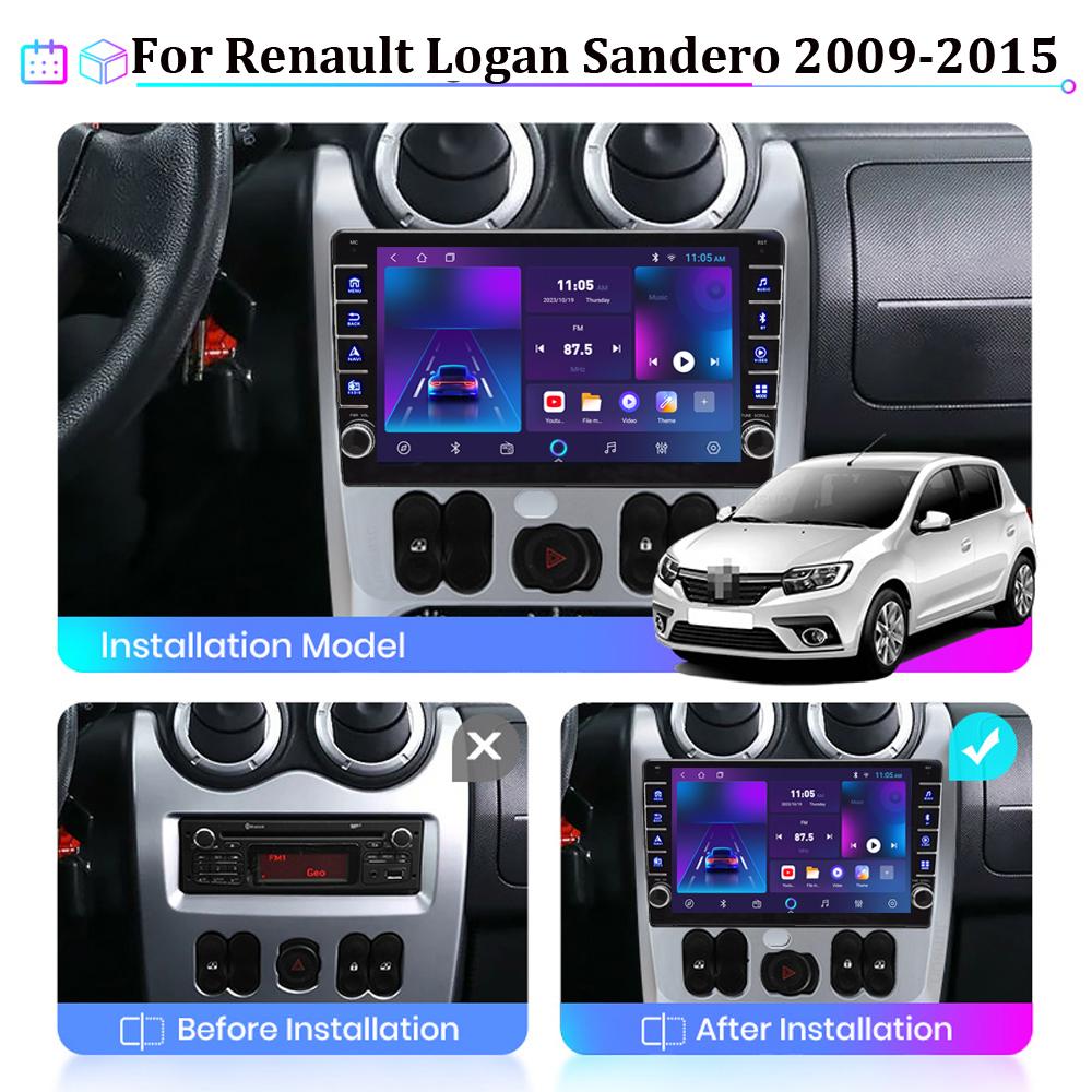 icreative Для Renault Logan Sandero 2009-2015, для Dacia Duster 2010-2017, для Lada Largus 2012-2020, кнопка, ручка, автомобильный Android 1 + 16 ГБ